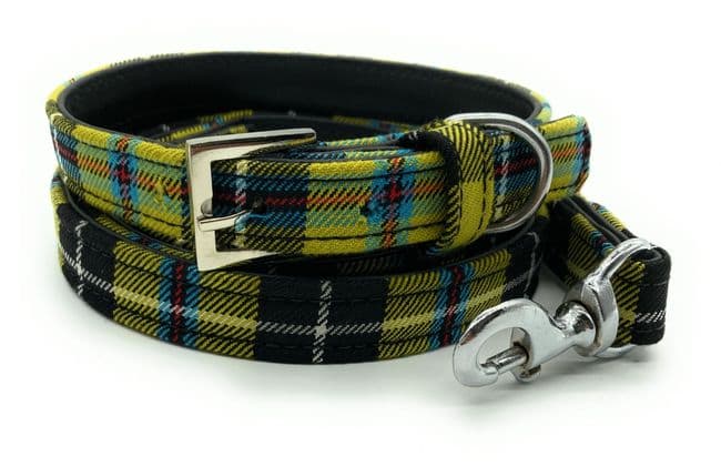 Cornish National Tartan Handmade Dog Collar And Lead Set