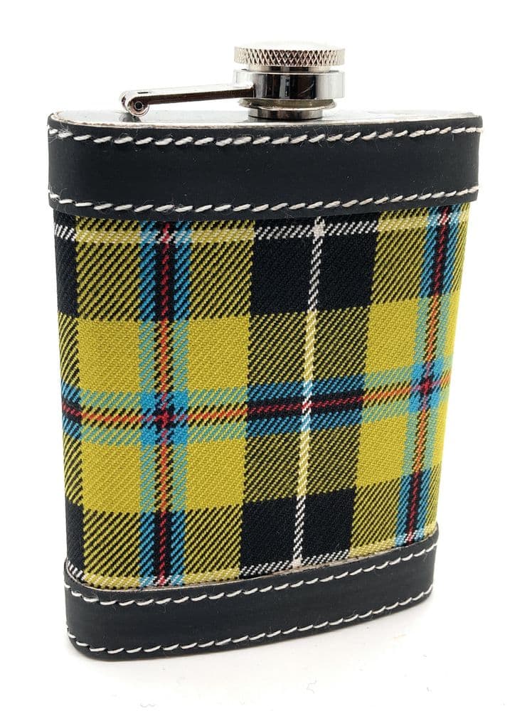 Cornish National Tartan Stainless Steel 8oz Hip Flask