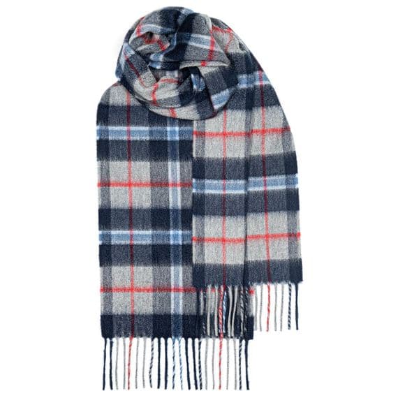 Douglas Navy  Luxury Cashmere  - Made in Scotland Tartan Scarf | Highland Tweed