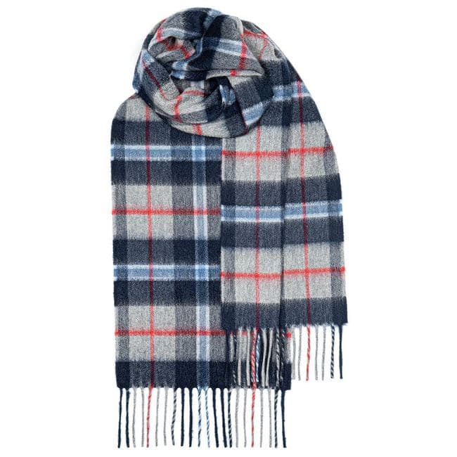 Douglas Navy Tartan Luxury Cashmere Scarf - Made in Scotland