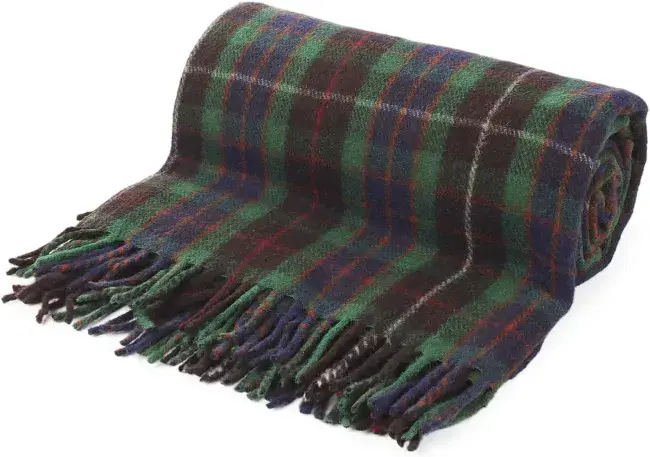 Fraser Hunting Tartan Wool Blend Throw Travel Blanket 155cm x 190cm