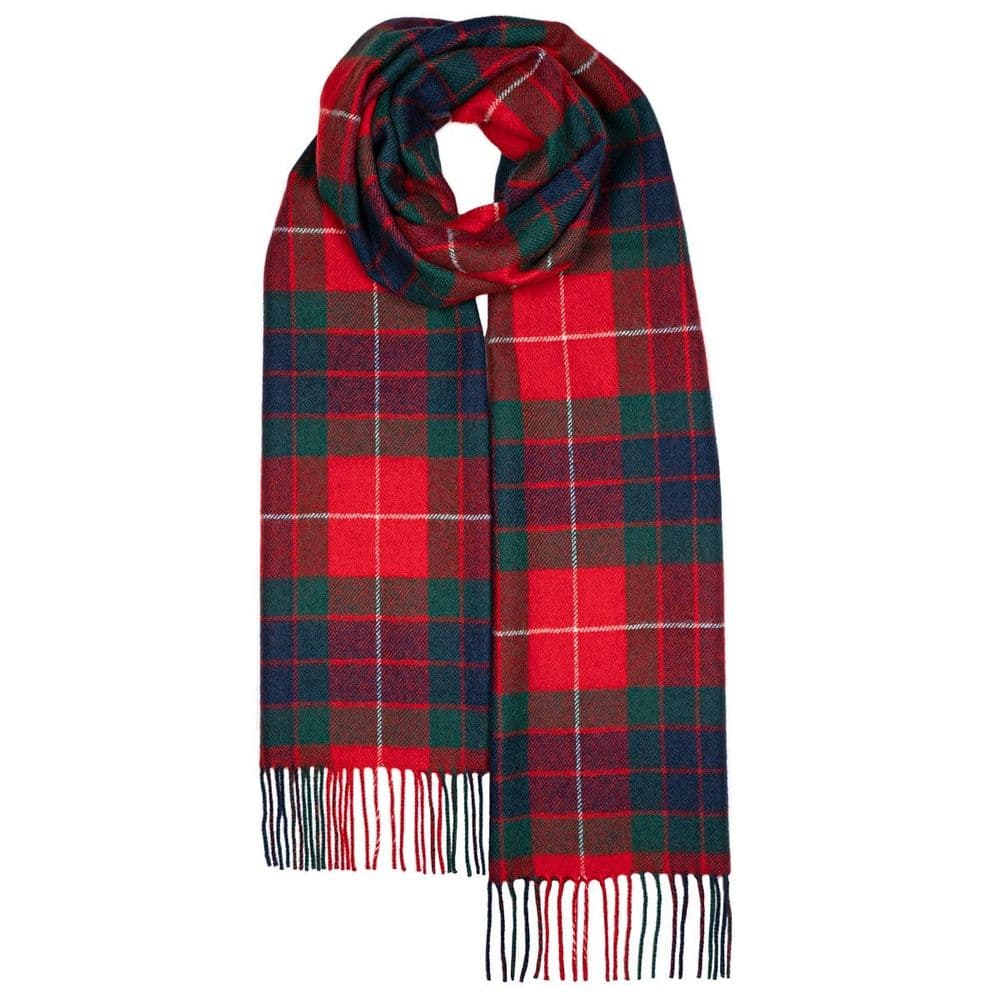 Fraser Red Tartan Luxury Oversized Pure Lambswool Unisex Scarf - Made in Scotland