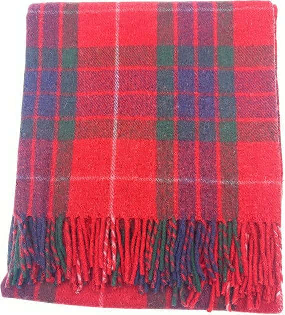 Fraser Red Tartan Wool Blanket | Tartan Throw
