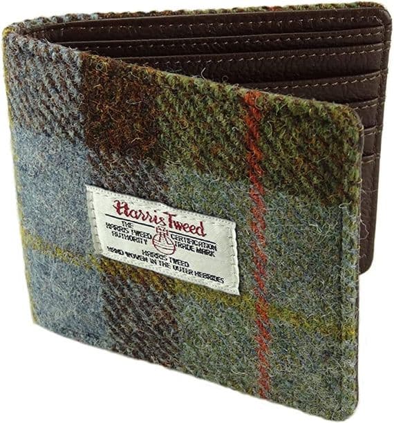 Gents Authentic Harris Tweed MacLeod Tartan  Check Wallet