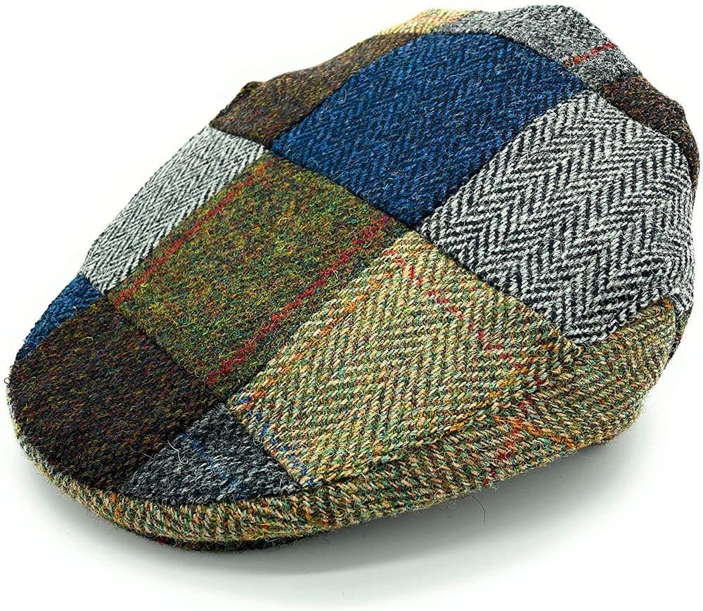 Gents Authentic Harris Tweed Patchwork Assorted Tweeds Flat Cap