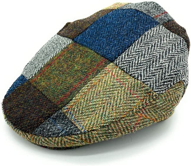 Gents Authentic Harris Tweed Patchwork Assorted Tweeds Flat Cap