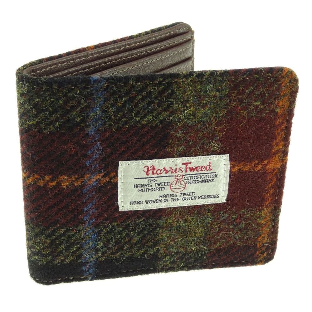 Gents Authentic Harris Tweed Rust Check Wallet