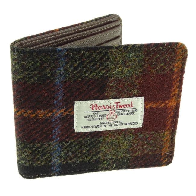 Gents Authentic Harris Tweed Rust Check Wallet