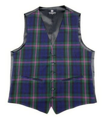 Gents Baird Modern Tartan Six Button Waistcoat