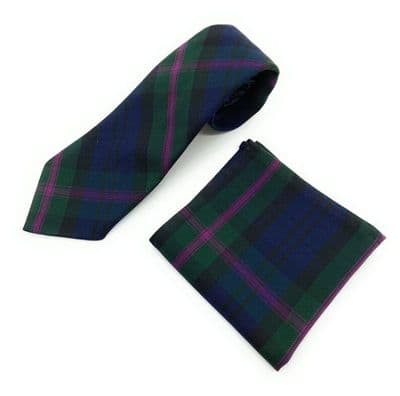 Gents Baird Modern Tartan Tie & Pocket Square Set | Scottish Tartan Gift Set