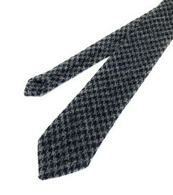 Black & Grey Houndstooth Harris Tweed Tie | Scotland