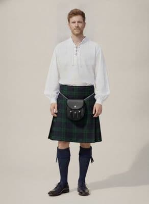 Gents Black Watch Tartan 5 Yard Kilt & Casual Day Sporran Set