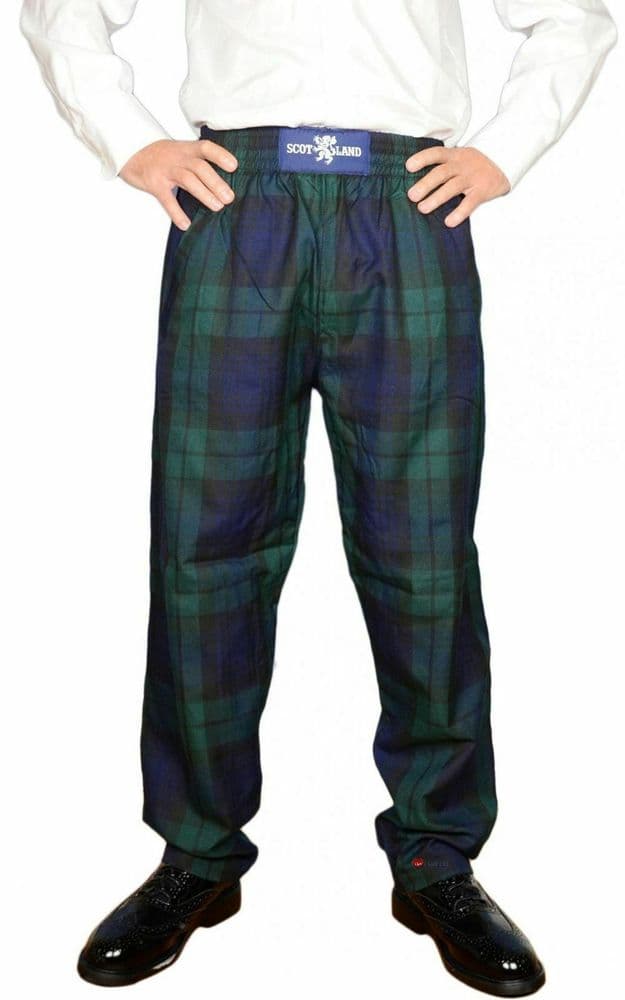 Gents Black Watch Tartan Casual Trousers