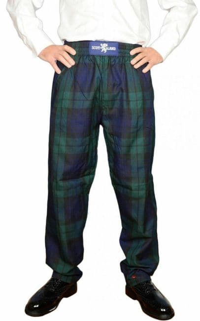 Gents Black Watch Tartan Casual Trousers