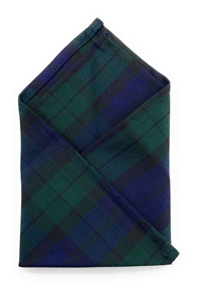 Gents Black Watch Tartan Polyviscose Pocket Square