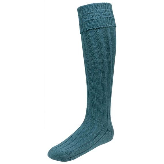 Gents Blend Wool Ancient Blue Kilt Hose Socks Made in Scotland