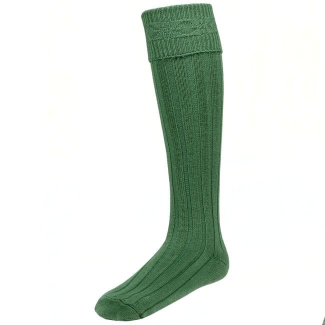 Gents Blend Wool Ancient Green Kilt Hose Socks Made in Scotland