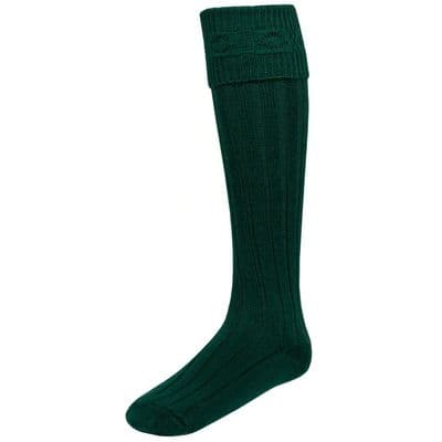 Gents Blend Wool Bottle Green Kilt Hose Socks Made in Scotland