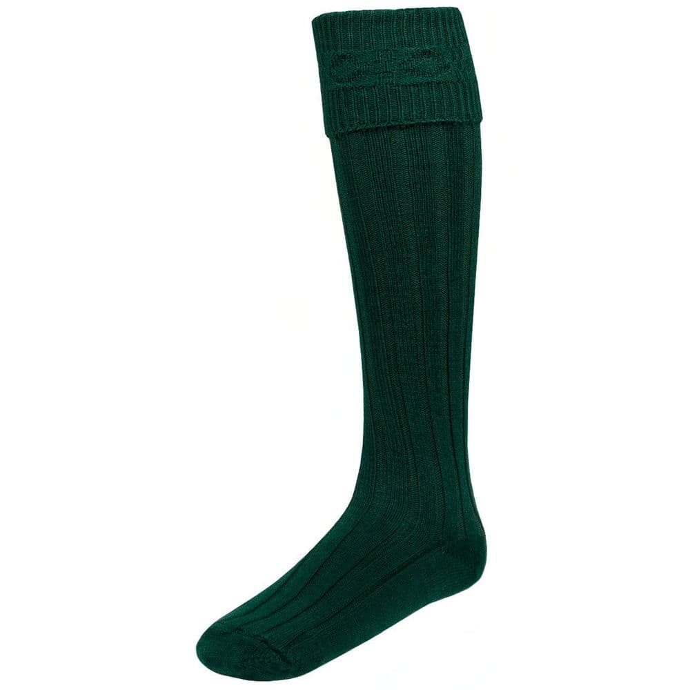 Gents Blend Wool Bottle Green Kilt Hose Socks Made in Scotland