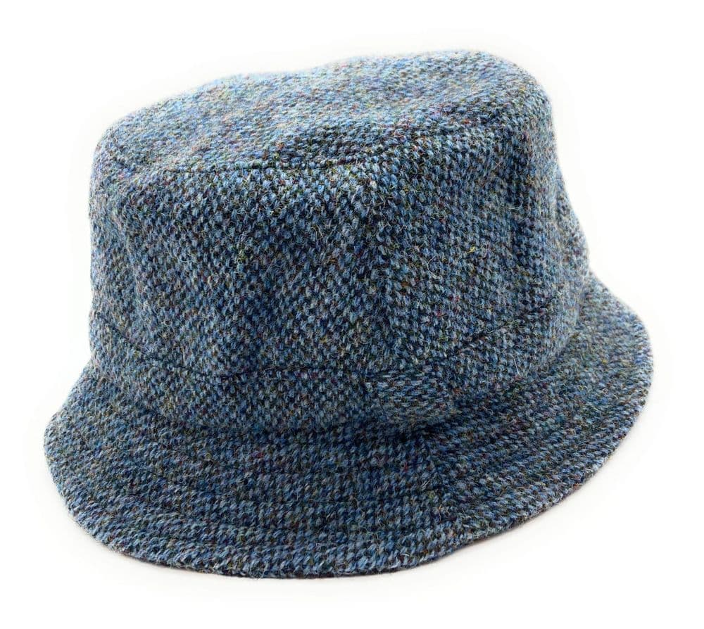 Gents Blue Fleck Harris Tweed Fishing Hat