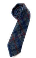 Blue & Red Check Harris Tweed Tie | Made in Scotland