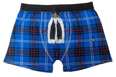 Gents Blue Tartan Novelty Instakilt Boxer Shorts