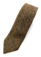 Brown Herringbone Harris Tweed Tie | Made in Scotland
