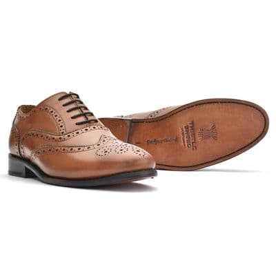 Gents Camel Traditional Oxford Day Ghillie Brogue Shoes