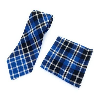 Gents Clark Ancient Tartan Tie & Matching Pocket Square Set | Scottish Tartan Gift Set