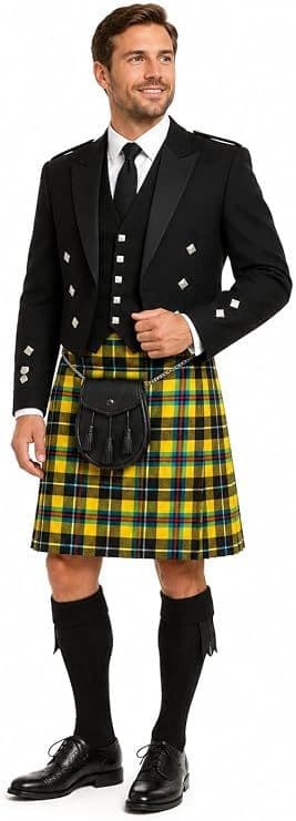 Gents Cornish National Tartan 5 Yard Kilt & Casual Day Sporran Set