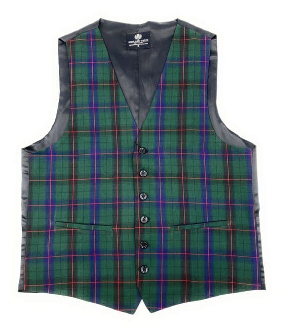Gents Davidson Modern Tartan Six Button Waistcoat