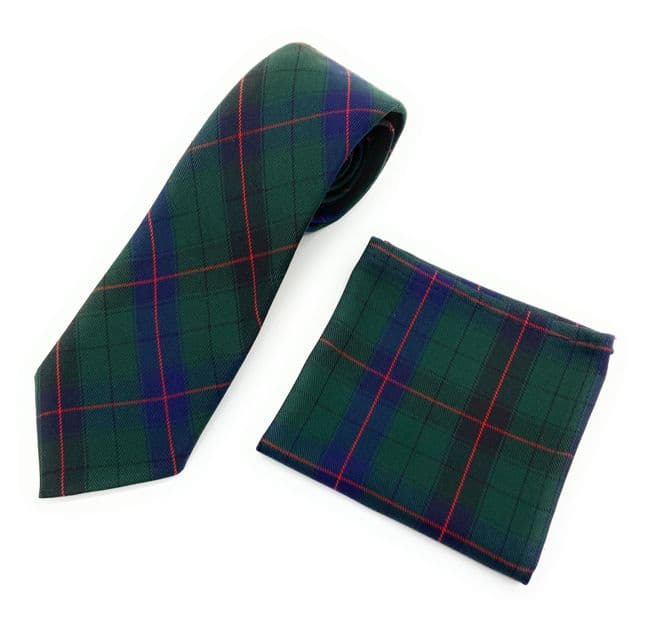Gents Davidson Modern Tartan Tie & Pocket Square Set
