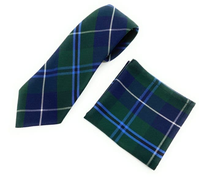 Gents Douglas Modern Tartan Tie & Matching Pocket Square Set