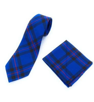 Gents Elliot Modern Tartan Tie & Matching Pocket Square Set | Scottish Tartan Gift Set