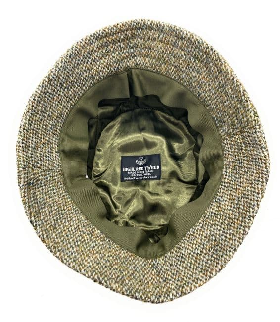 Gents Green Fleck Harris Tweed Fishing Hat