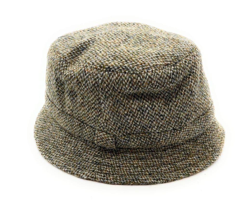 Gents Green Fleck Harris Tweed Fishing Hat