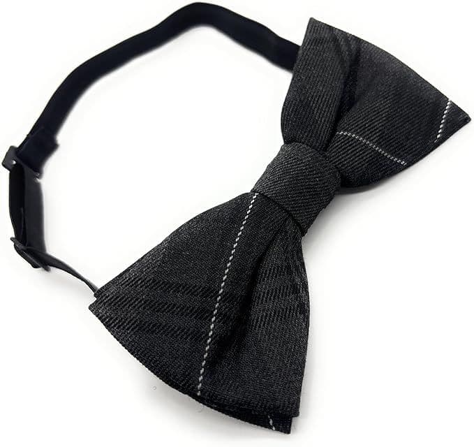 Gents Grey Granite Tartan Bow Tie