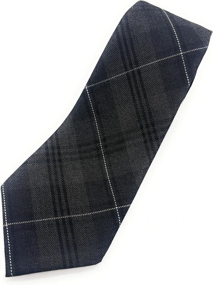 Gents Grey Granite Tartan Tie