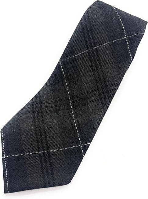 Gents Grey Granite Tartan Tie