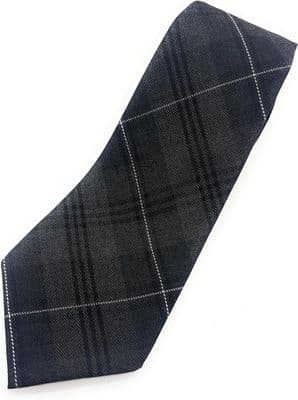 Gents Grey Granite Tartan Tie | Classic Granite Check Neck Tie