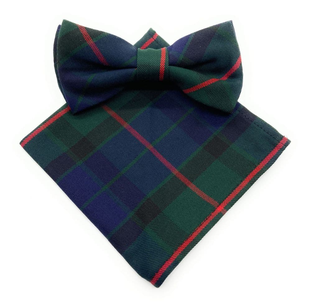 Gents Gunn Tartan Bow Tie & Matching Pocket Square Set