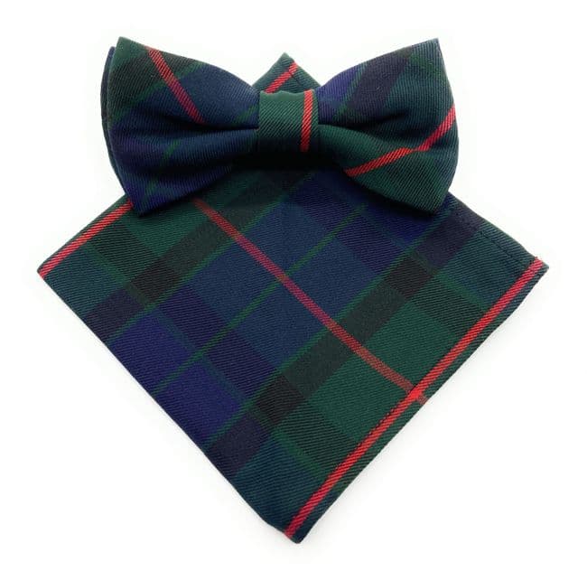Gents Gunn Tartan Bow Tie & Matching Pocket Square Set
