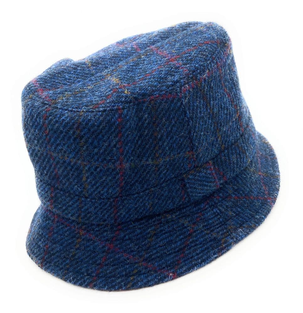 Gents Navy Overcheck Harris Tweed Fishing Hat
