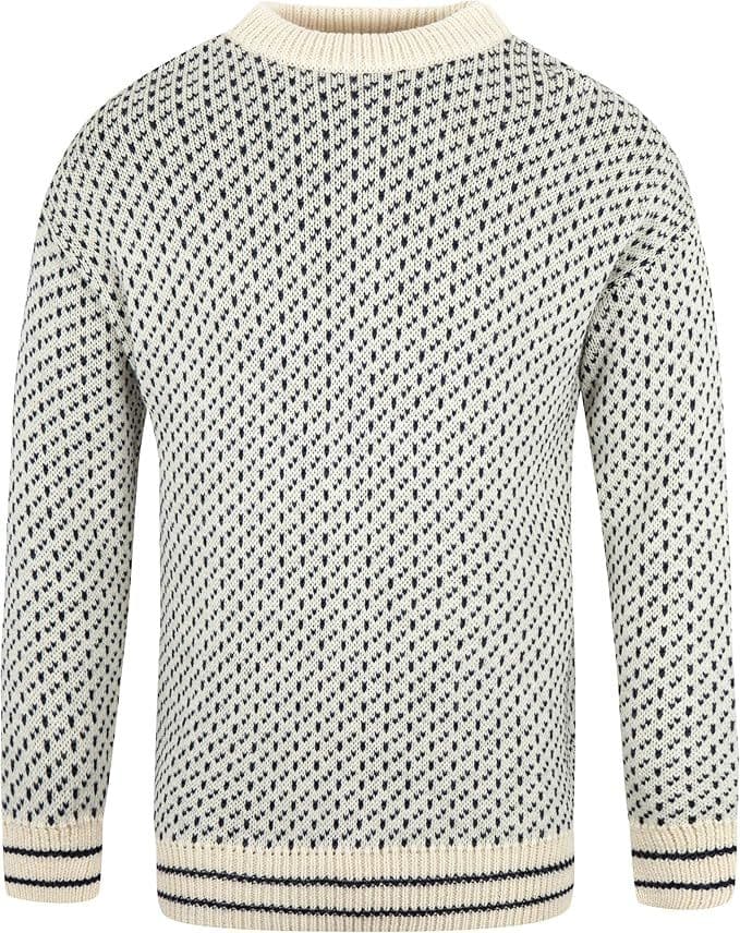 Gents Pure British Wool Ecru Nordic Fisherman Pullover
