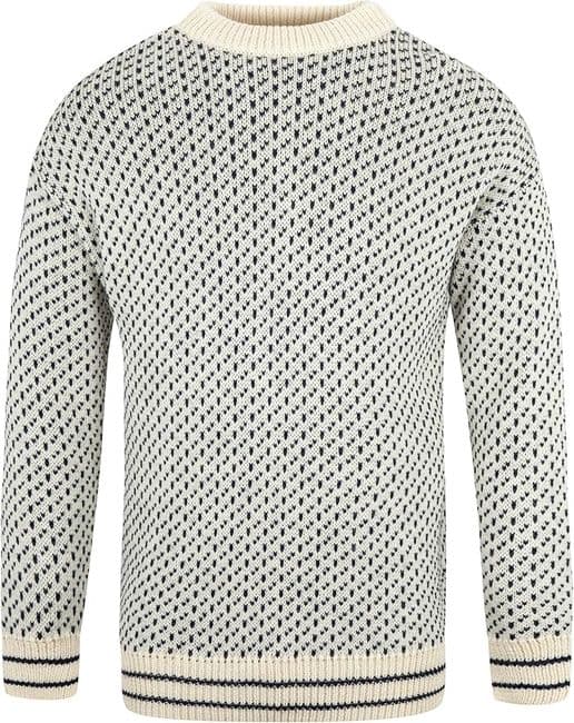 Gents Pure British Wool Ecru Nordic Fisherman Pullover