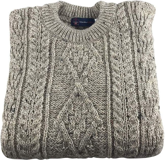 Gents Pure British Wool Skiddaw Aran Jumper