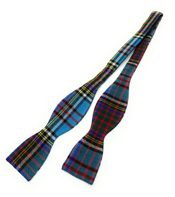 Gents Pure Wool Anderson Modern Tartan Self Tied Bow Tie Made in Scotland