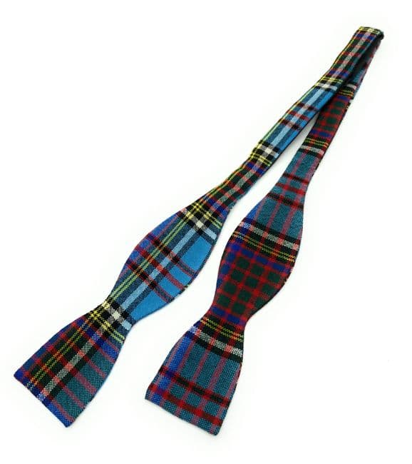 Gents Pure Wool Anderson Modern Tartan Self Tied Bow Tie Made in Scotland