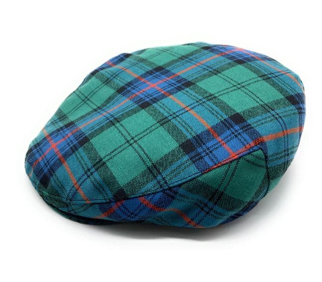 Gents Pure Wool Armstrong Ancient Tartan One Size Flat Cap - Made in Scotland