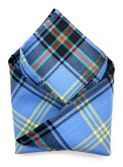 Gents Pure Wool Bell of the Borders Tartan Pocket Square - Made In Scotland